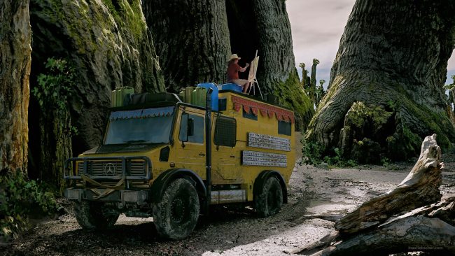 Expedition Painter: Giant Trees and the Unimog
